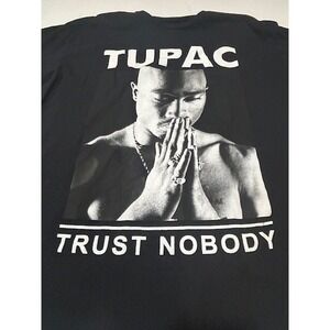 TUPAC SHAKUR Men's Trust Nobody 2Pac T-Shirt Black Rap Hip Hop Music -‎ Size XL